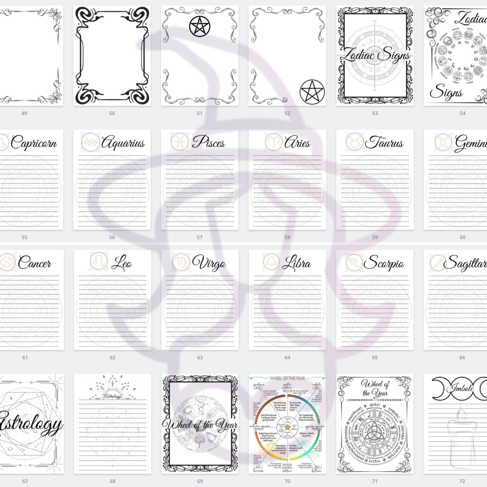 Book of Shadows Digital Download Templates Etsy Book of Shadows Digital Download Templates Etsy