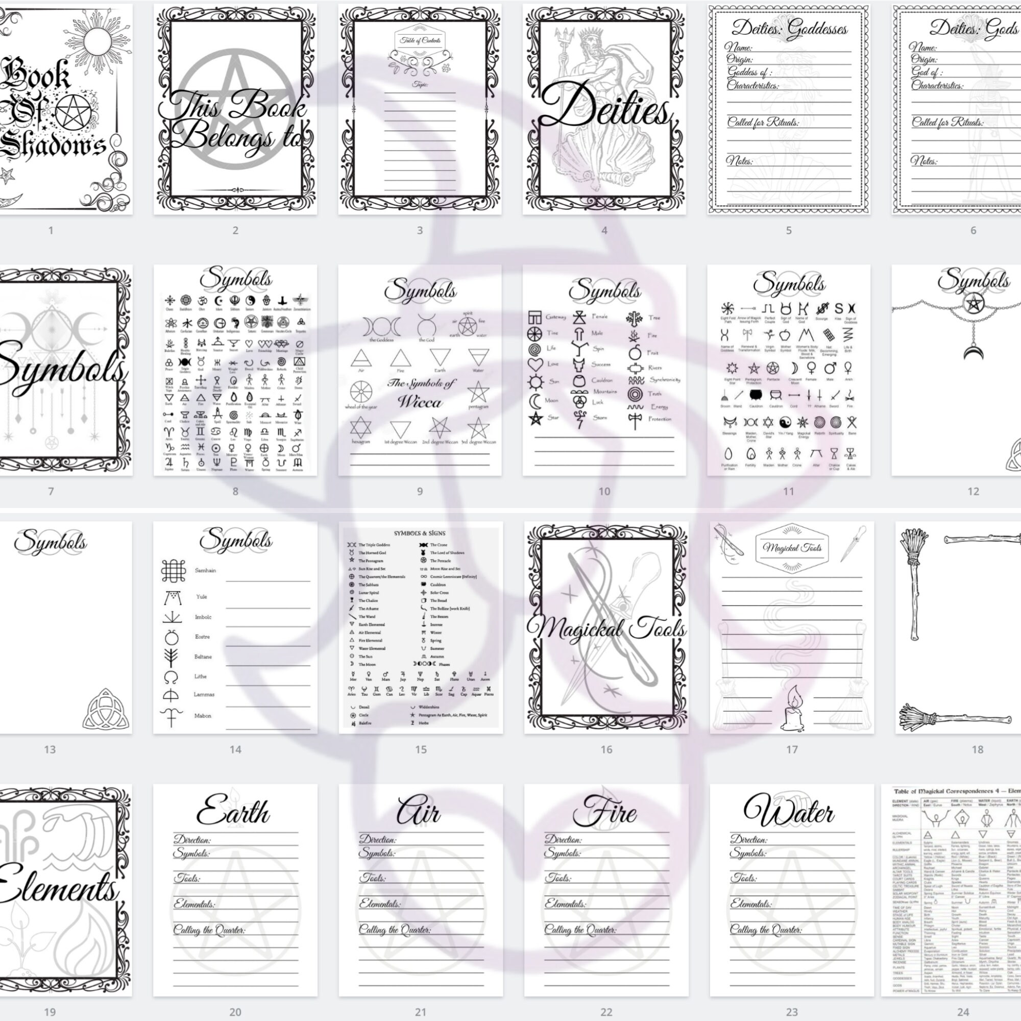 Book of Shadows Digital Download Templates - Etsy