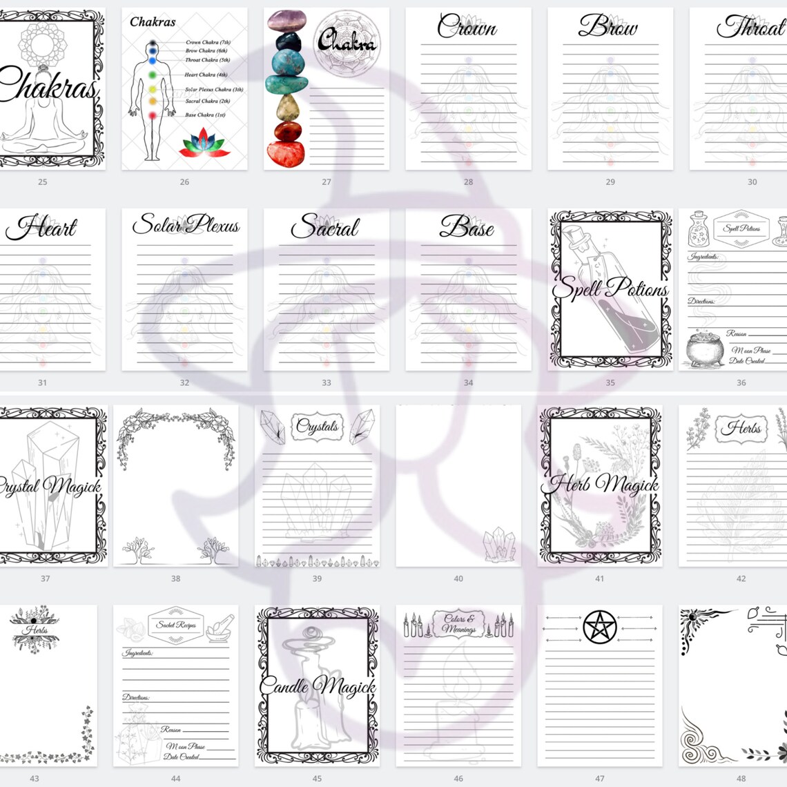 Book of Shadows Digital Download Templates - Etsy