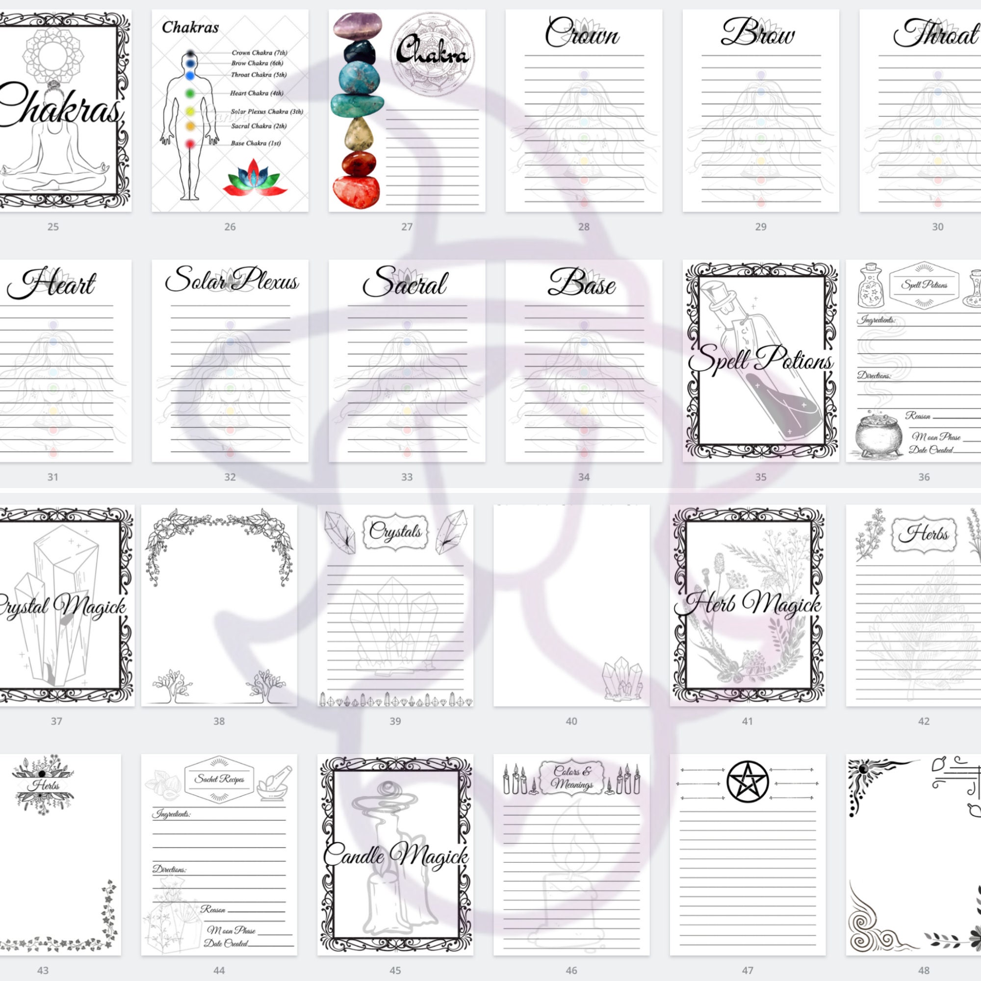 Book of Shadows Digital Download Templates - Etsy