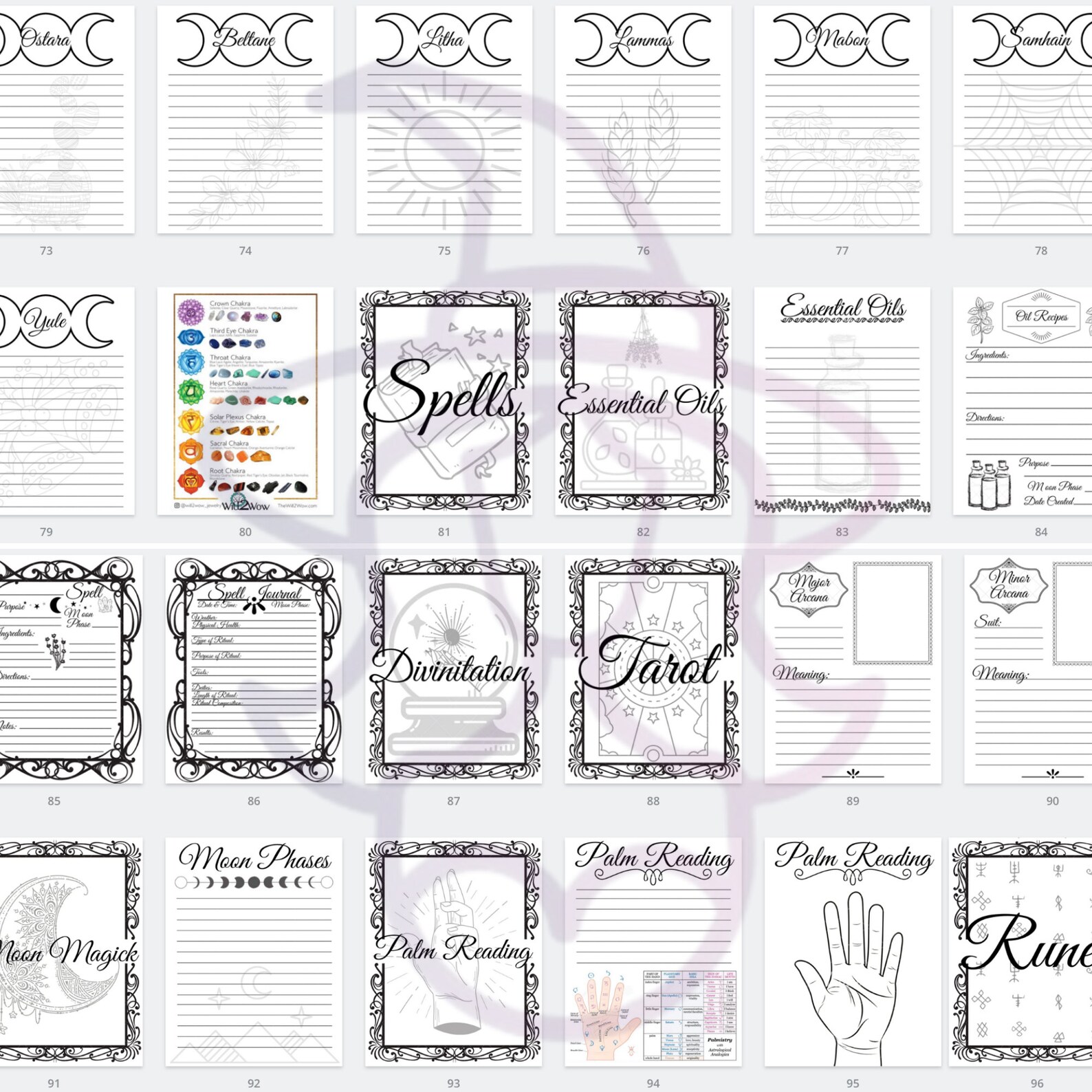 Book of Shadows Digital Download Templates Etsy Book of Shadows Digital Download Templates Etsy