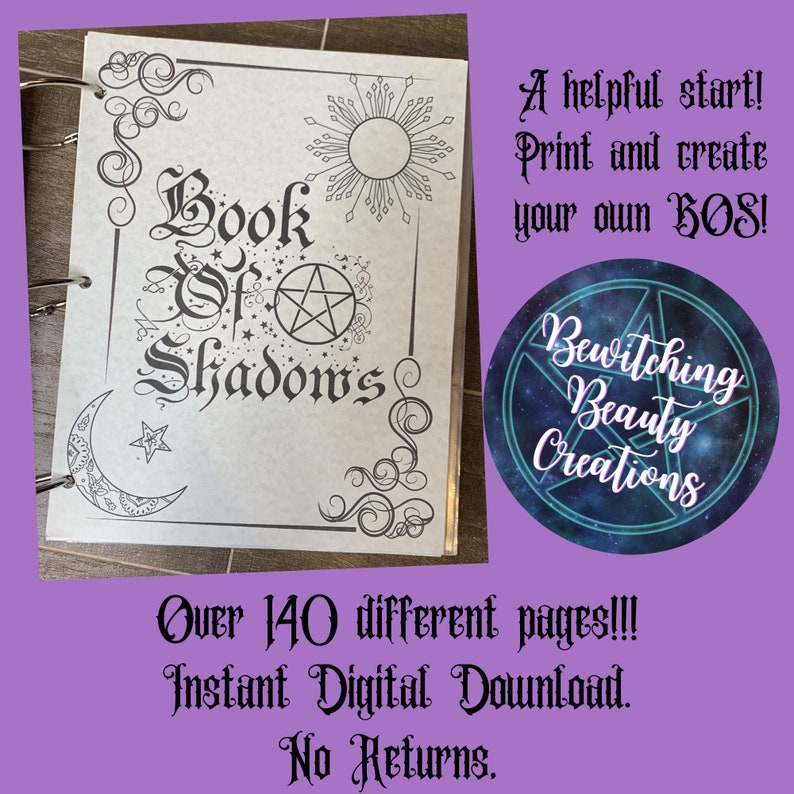 Book of Shadows Digital Download Templates Etsy Book of Shadows Digital Download Templates Etsy