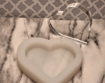Molde de silicona con forma de corazón profundo / Molde de silicona con forma de corazón de pie