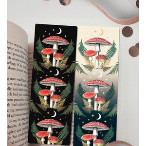 MUSHROOMS LESEZEICHEN - Handgefertigtes Lesezeichen - Pilz Lesezeichen - Geschenk für Pilzliebhaber - Cottagecore Lesezeichen - Herbst Lesezeichen