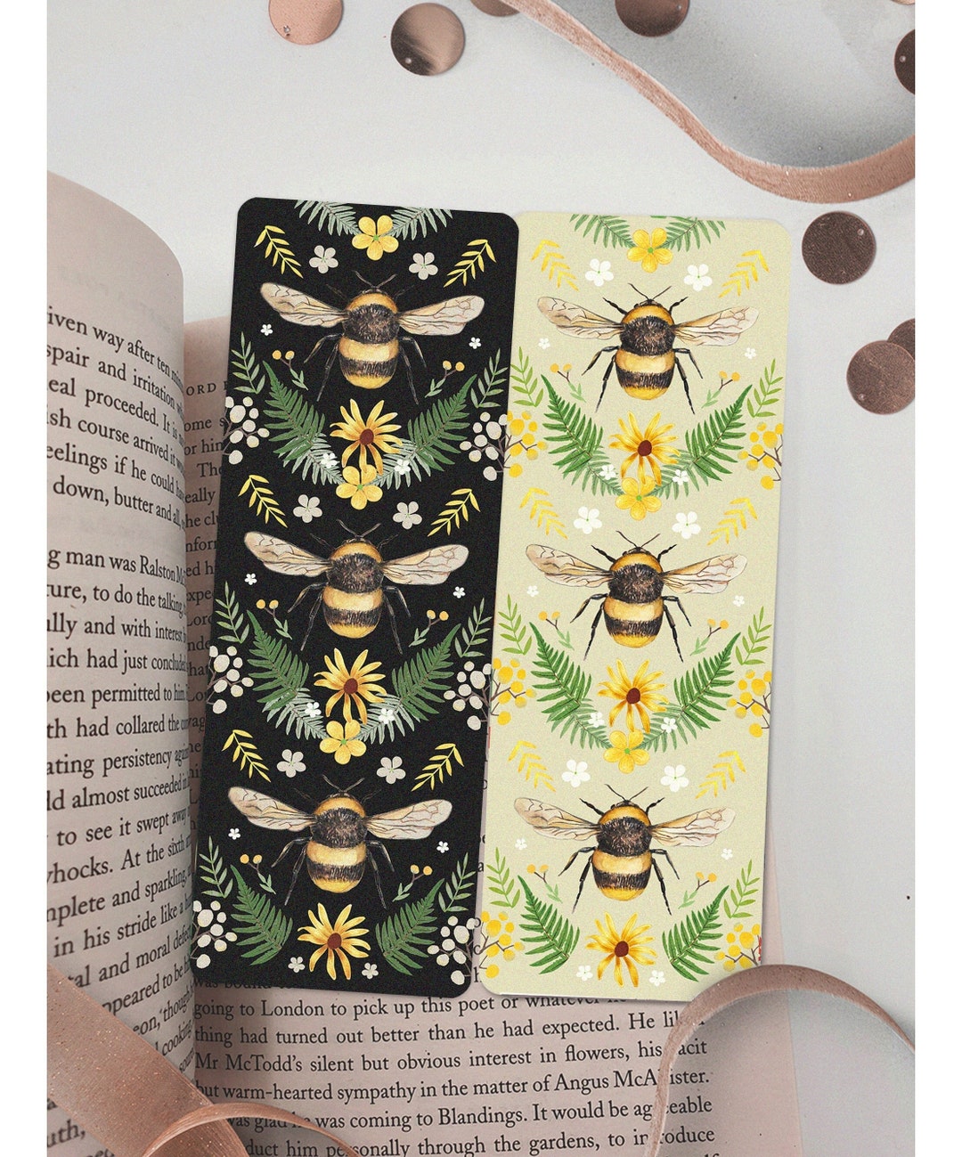 Bumblee Bee Bookmarks - Handmade Bee Bookmark - Cottagecore Spring ...
