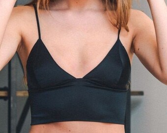 white satin bralette top