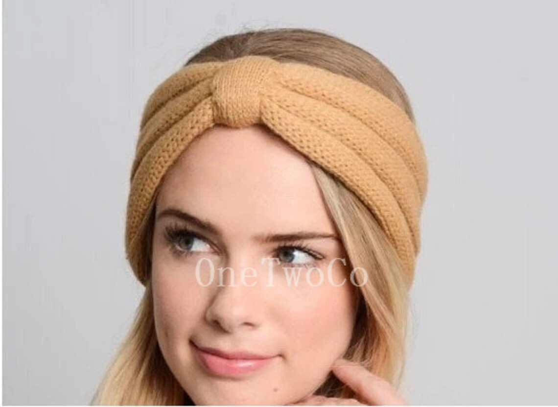 Mauve Knit Headbands Ladies Headbands Head Turbans Winter Etsy UK