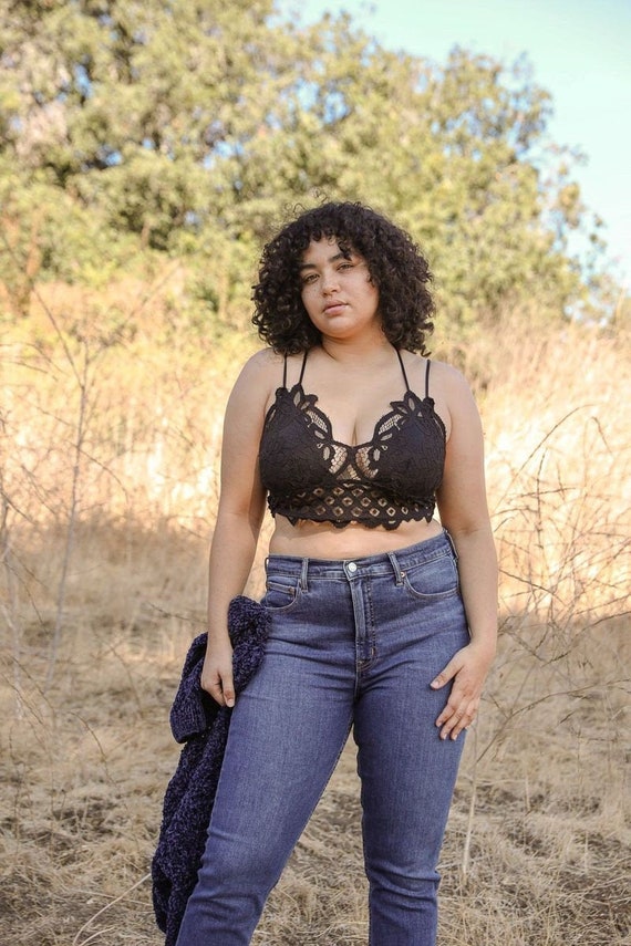 Plus Size Lace Bralette Black Plus Size Lingerie Plus Size - Etsy
