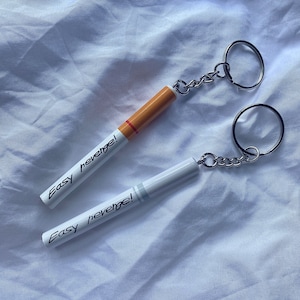 Fanmade chain saw anime manga inspired "Easy revenge!" Cigarette Keychain