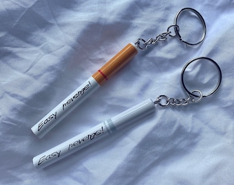 Fanmade chain saw anime manga inspired "Easy revenge!" Cigarette Keychain