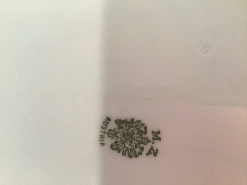 Antique Moritz Zdekauer Plate Flowers Woman