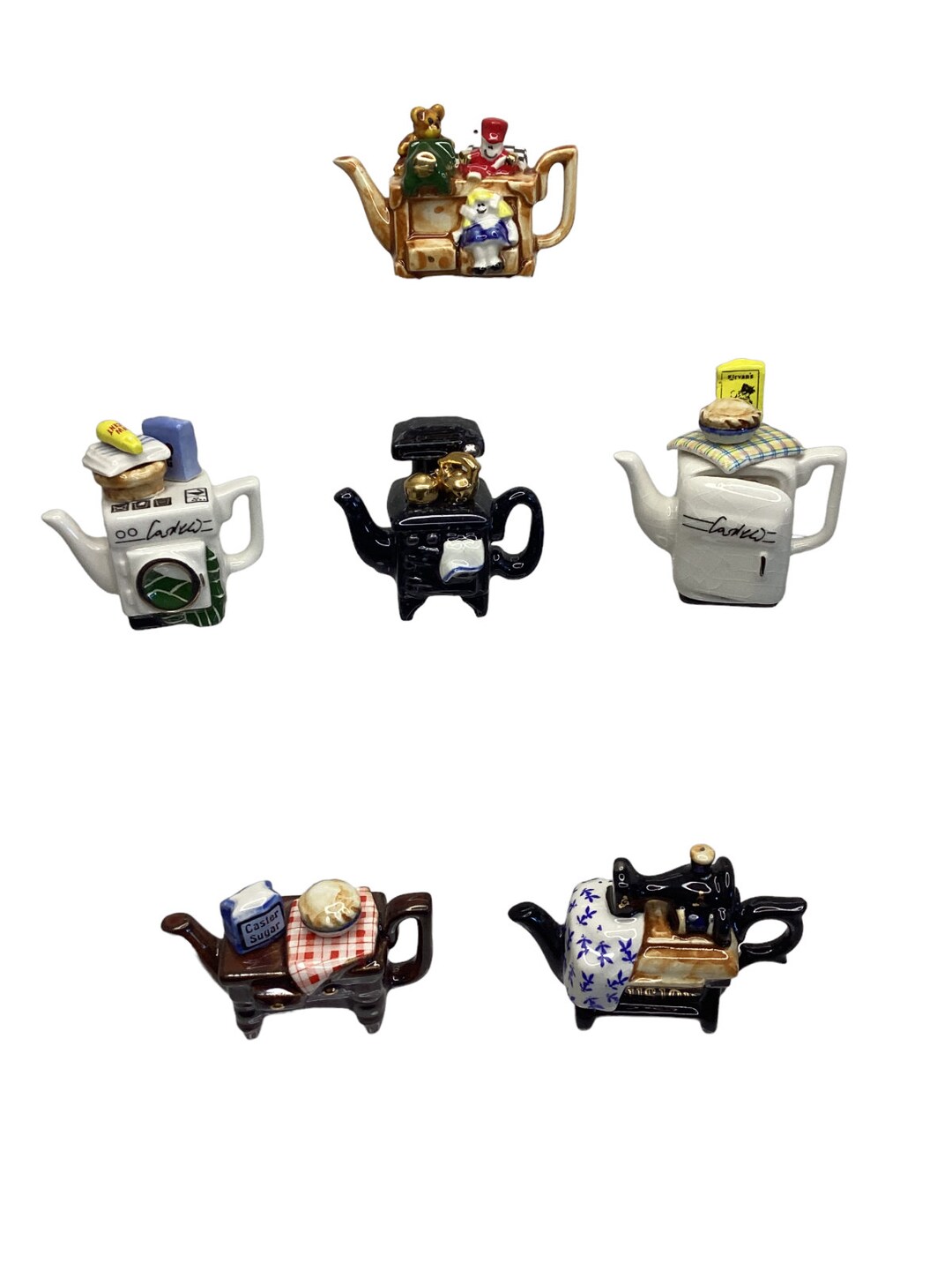 Miniature Paul Cardew Teapot Lot Miniature Vintage Shadowbox Etsy