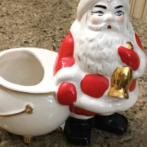 Vintage Japanese Santa Claus Planter - Bell Ringing Santa - 1970’s