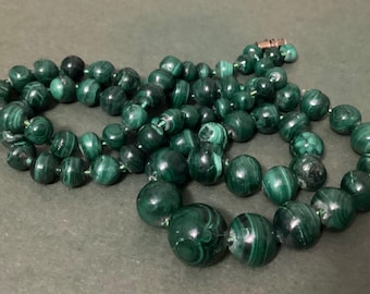 Hand Made Malachite Necklace - Natural Green Malachite Gemstone Beads