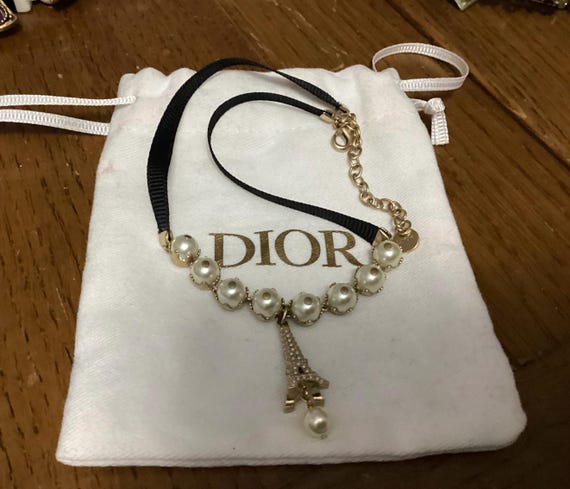 Christian Dior - Plan De Paris Eiffel Tower Faux Pearl Choker