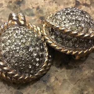 Joseph Mazer - Jomaz Rhinestone Clip on Earrings - 1950’s