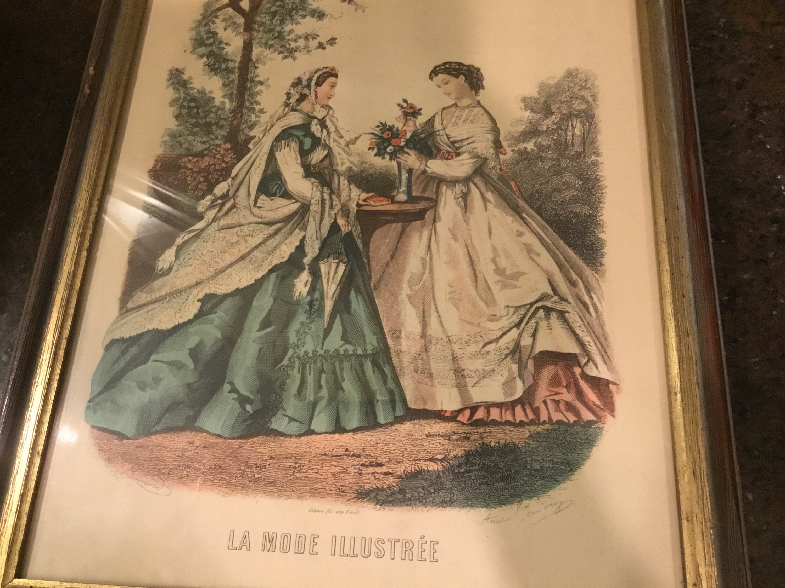 Antique French Lithograph - La Mode Illustree French Fashion