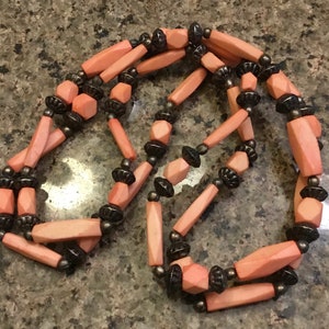 Antique Coral Bead Necklace - Unpolished Hand Carved Coral Beads - 1920’s