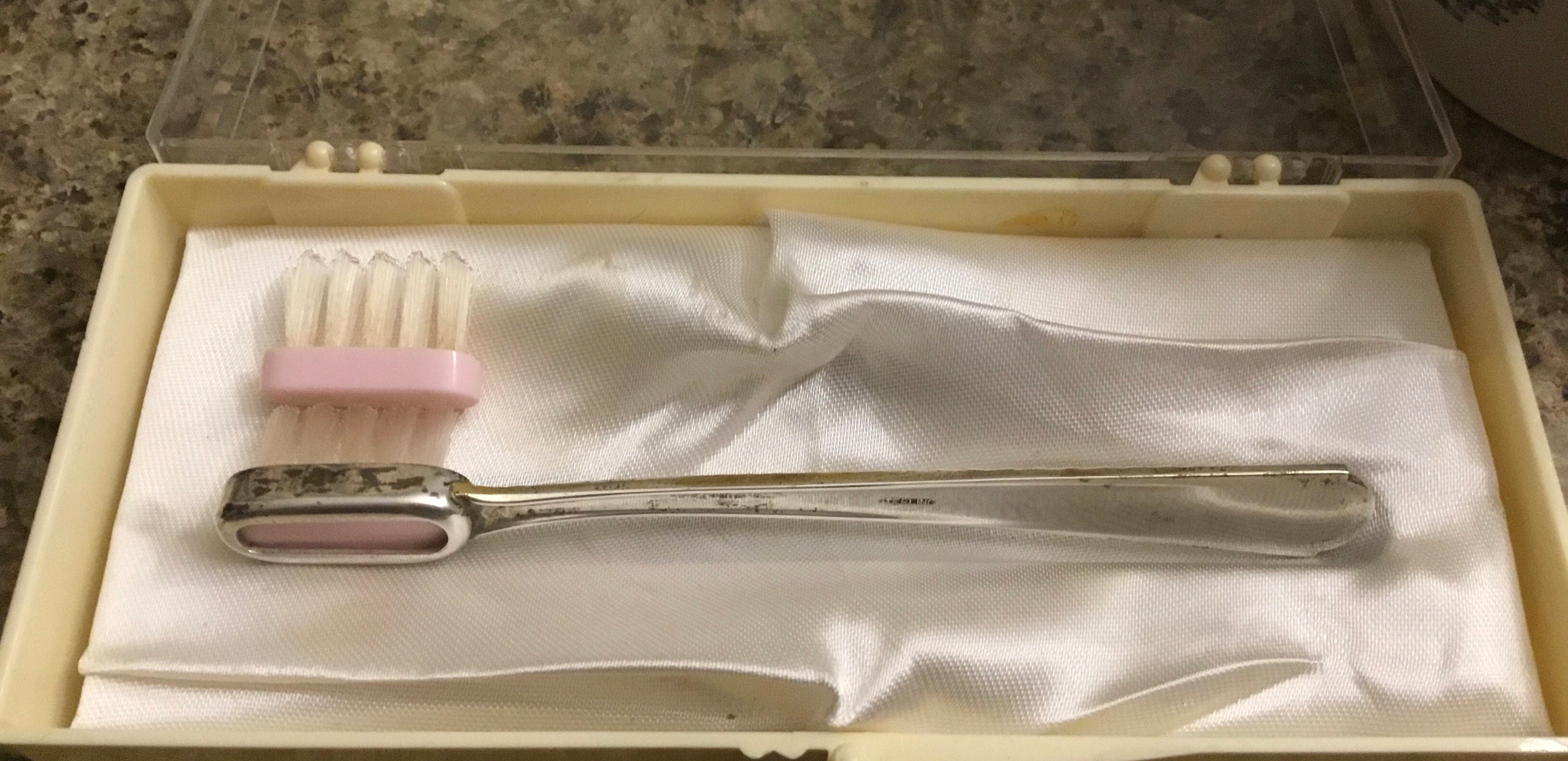 Vintage Sterling Silver Baby's Toothbrush Bautizo o Baby Etsy