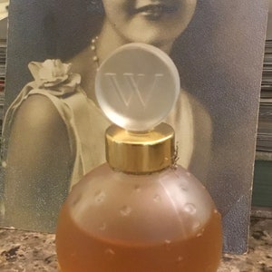 vintage Je Reviens Worth Eau de Toilette Splash - Bouteille givrée de style Lalique - 1 1/4 Oz - France des années 1940