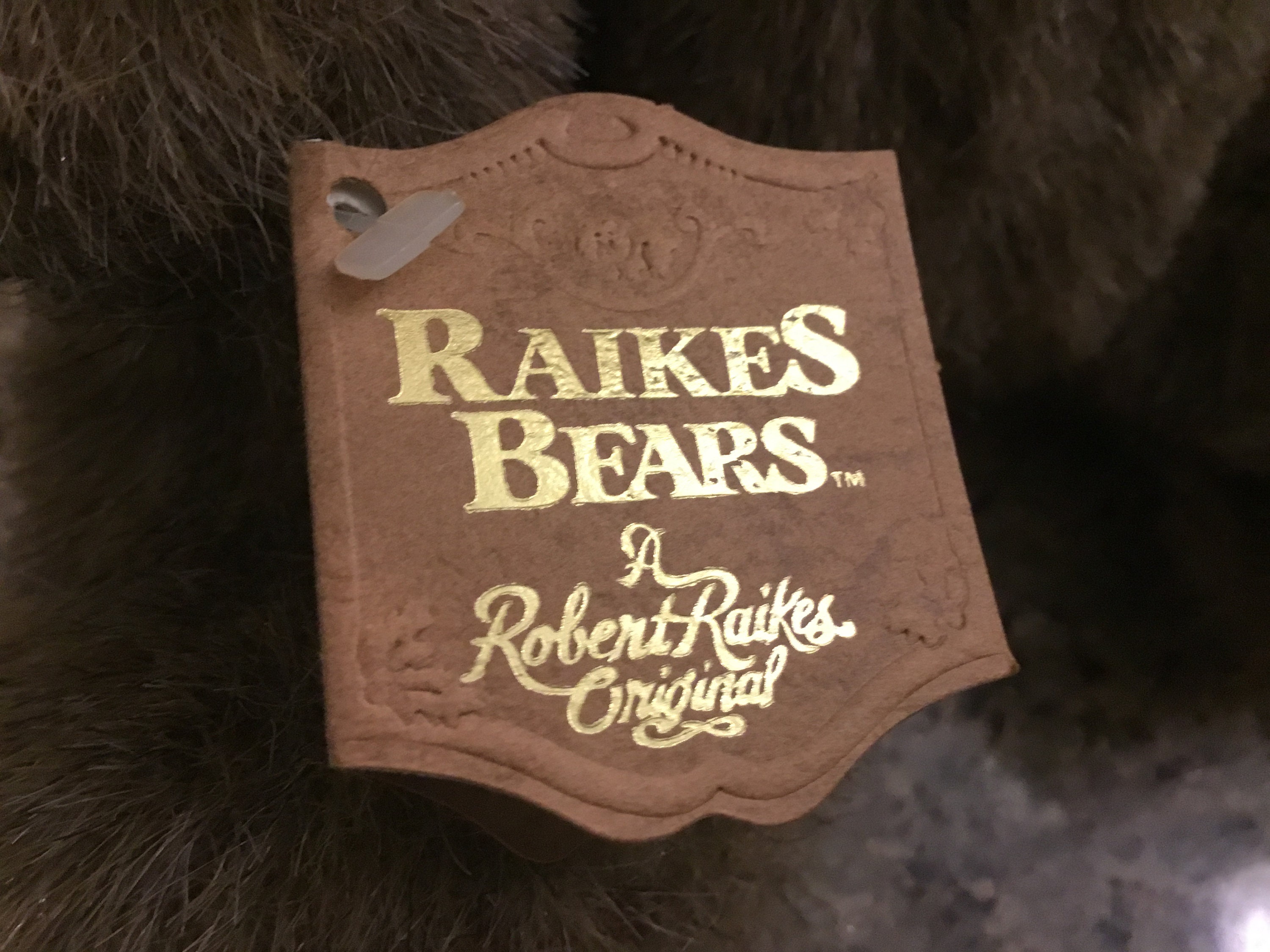 VINTAGE ROBERT RAIKES Zelda Clapet Peluche 1986 Bois Sculpté Visage