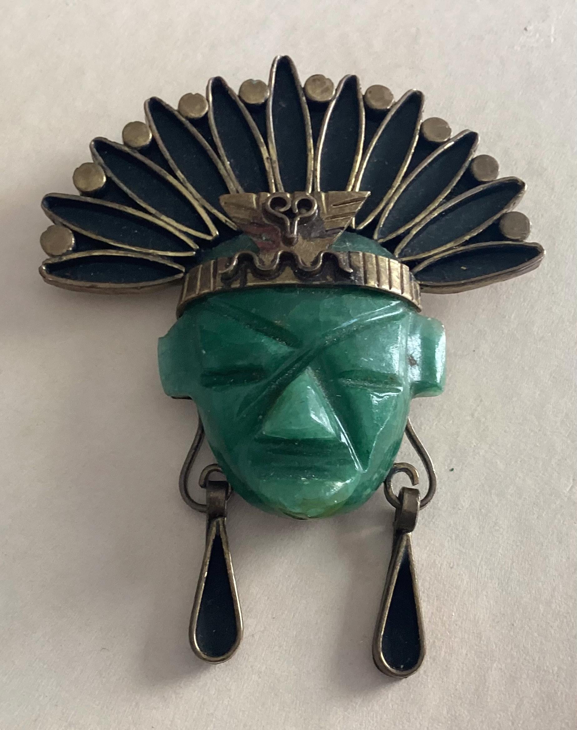 Vintage 銅真鍮 古代マヤ／アステカ文化 ペンダントヘッド