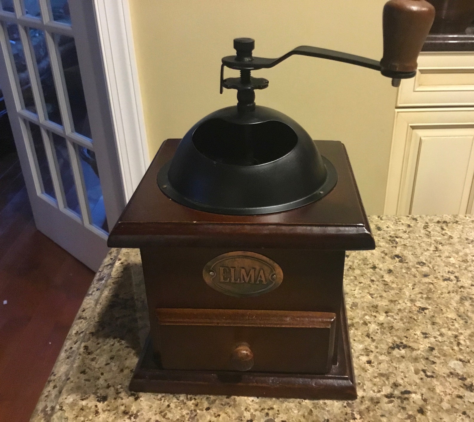 Vintage Elma Wooden Coffee Grinder Hand operated mechanism Etsy