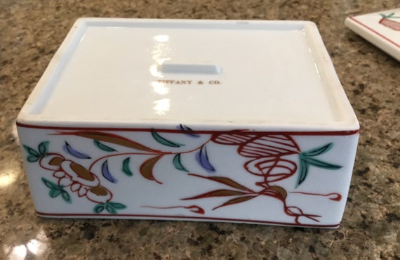 Vintage Tiffany & Co - Porcelain Trinket Box - Hand Painted  display picture 1