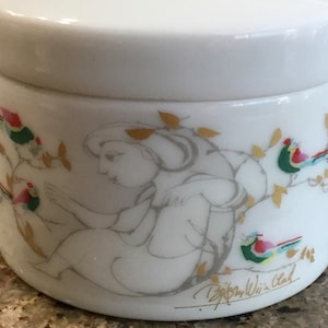 Vintage Rosenthal Studio-Linie Fine Porcelain Trinket Box -Artist Signed Bjorn Wiinblad - Made in Germany