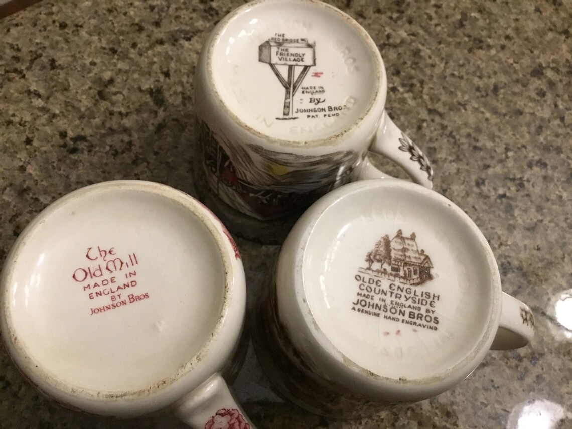 Collectible vintage Johnson Brothers Coffee Mugs Ensemble de Etsy