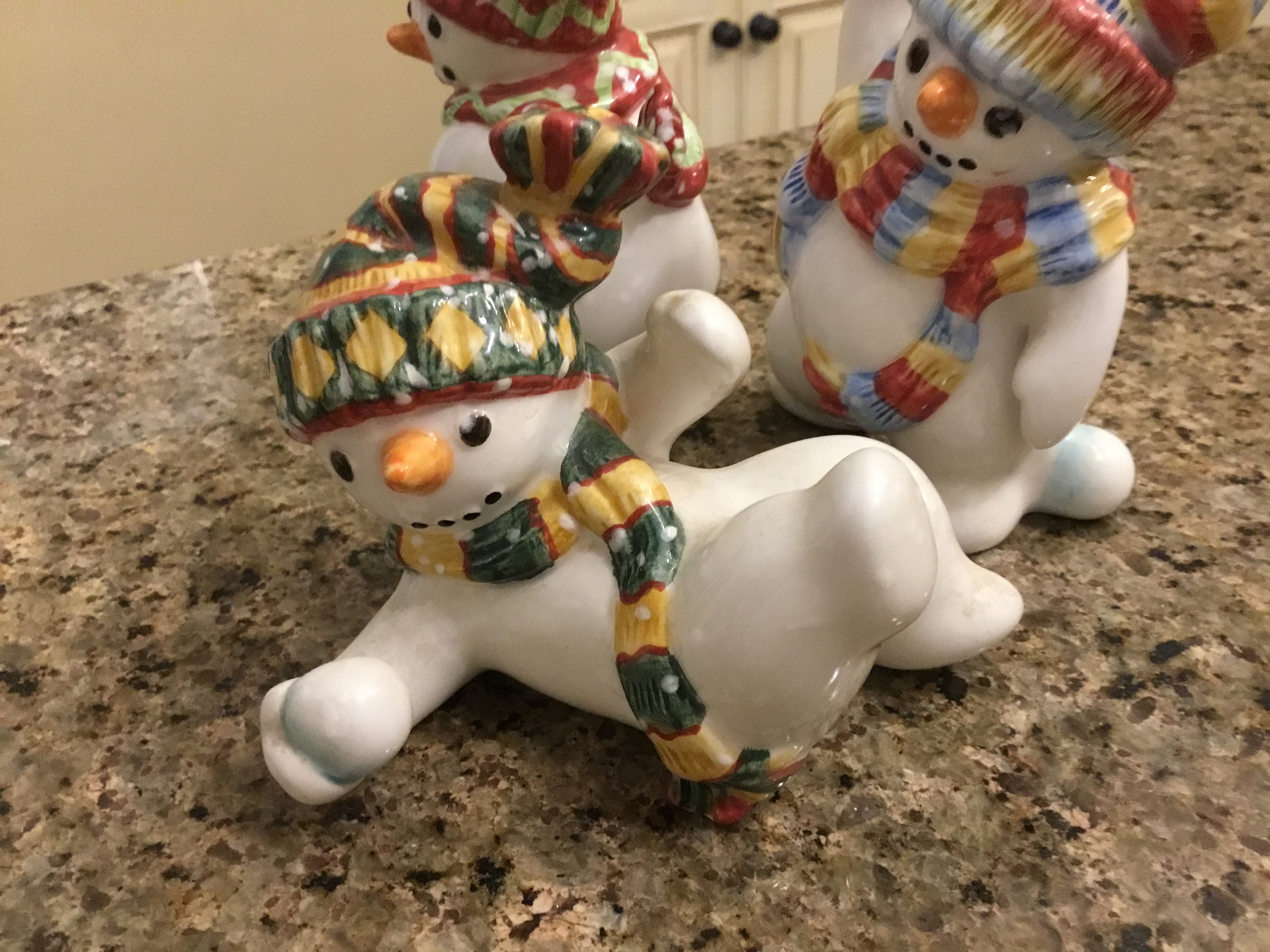 Vintage Fitz and Floyd Snowman Figurines Set of 3 Etsy