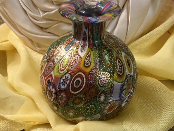 Venetian - Millefiori Art Glass Perfume Bottle - Murano