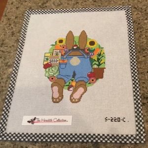 Needlepoint Canvas - The Meredith Collection Garden Bunny Butt S-220c - Hand Painted Canvas only