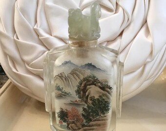 Vintage Chinese Inside Reverse Painted Snuff Bottle 19th/20th