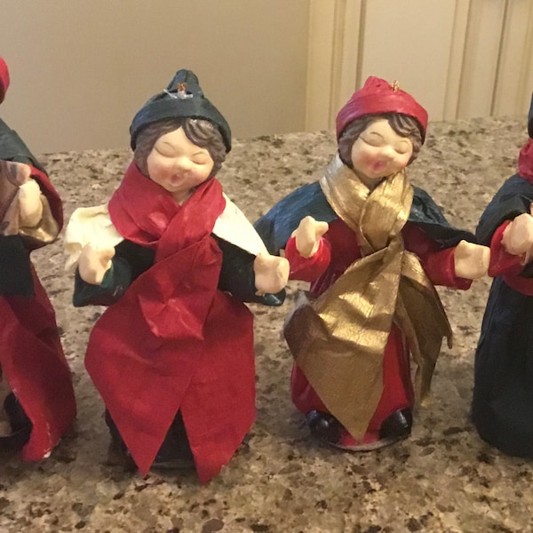Paper Mache Caroler Etsy