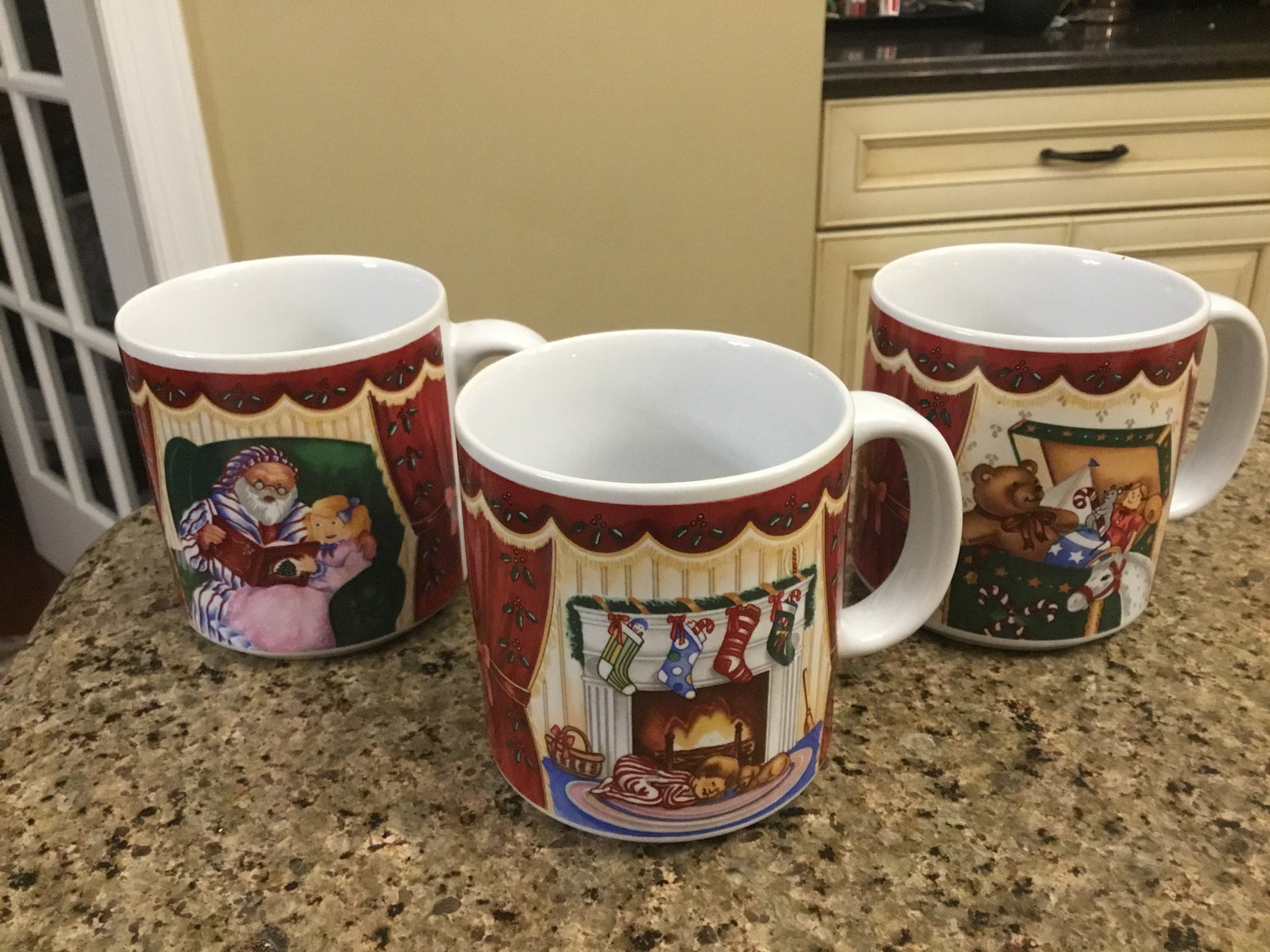 Beautiful Vintage Sakura Christmas Coffee Mugs Set of 3 Etsy