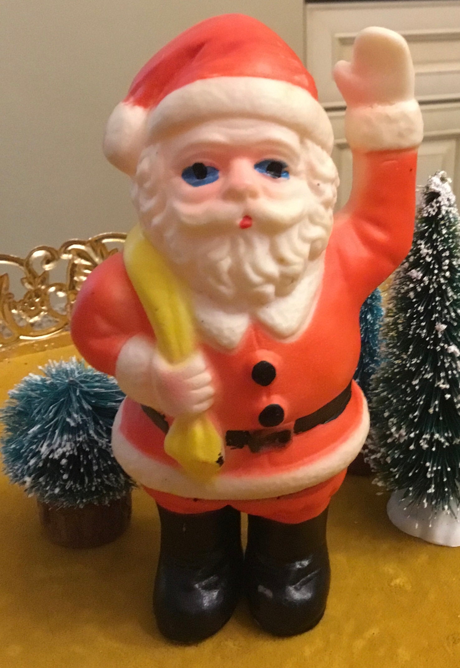 Vintage Squeaky Santa 1960's - Etsy