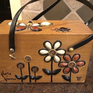 Enid Collins of Texas Vintage Box Purse - Flora and Fauna - 1960’s