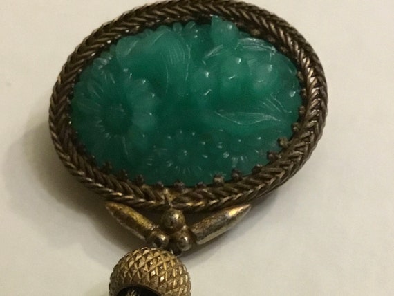 Antique Art Deco Jadeite Jade Bead Necklace 22 1/2, Sterling Clasp c.1920