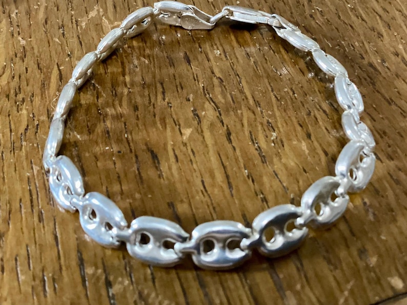 Italian Sterling Silver Coffee Bean Bracelet - 925 - Etsy