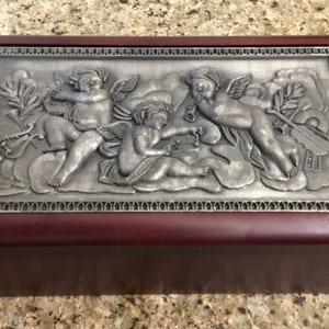 Portagioie indiano - Portagioie in legno e peltro - Angeli Cupido