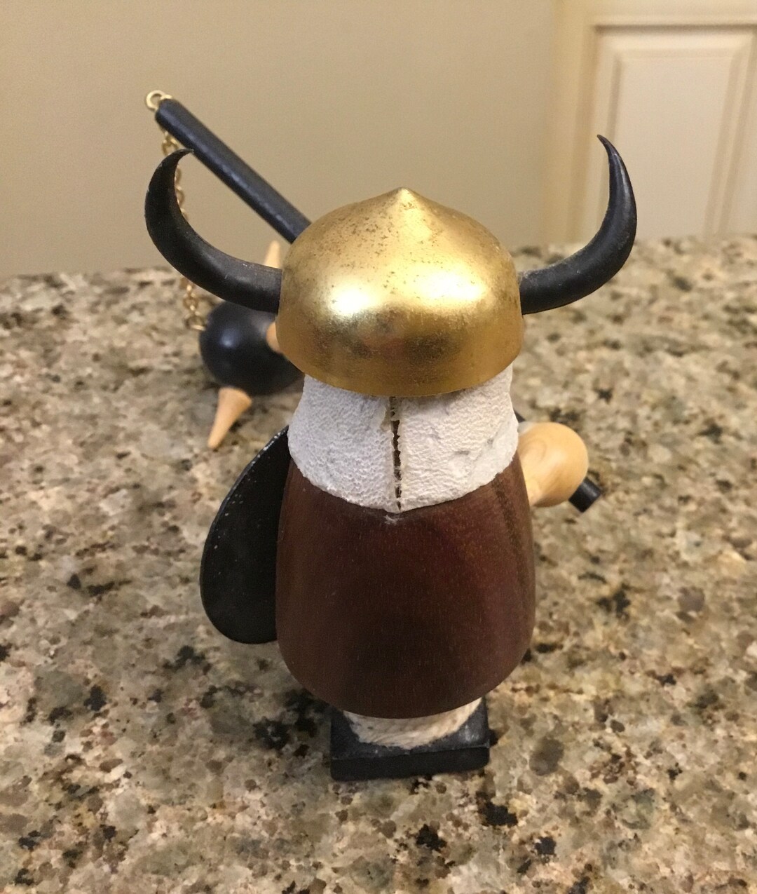 MCM Wooden Viking Figurine With Wrecking Ball Made in Spain Etsy