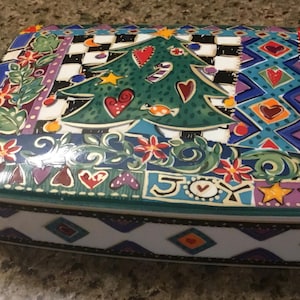 Vintage Mikasa Christmas Tree Porcelain Trinket Box - Made in Japan