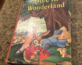 Alice im Wunderland - Vintage Linda Carroll Buch - Illustriert von Linda Card - Withman Editions USA - 1945