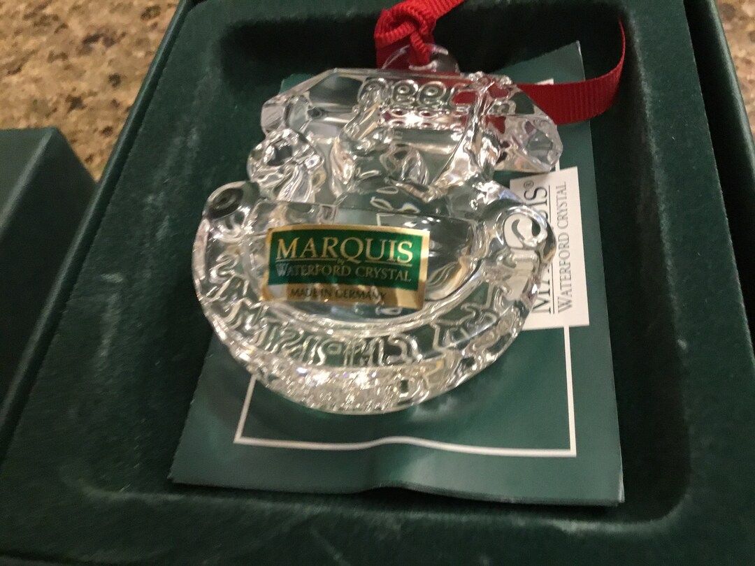 Marquis Waterford Crystal Noahs Ark Babys First Christmas Ornament 1999