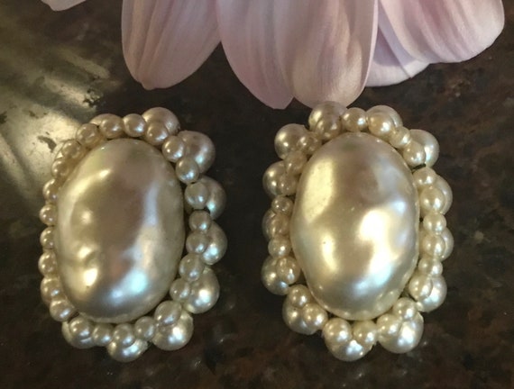 Louis Rousselet Classic Vintage Baroque Pearl Ear… - image 2