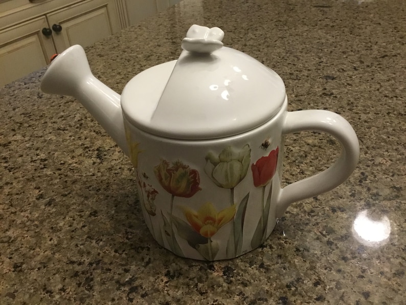 Hallmark Teapot Bastin Tulip Teapot Watering Can With Bees Etsy