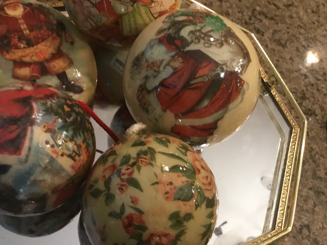 Vintage Paper Mache Christmas Tree Ornaments Variety Lot of - Etsy