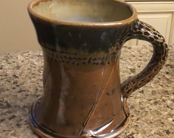 American Art Pottery Coffee Mug - Hand Made Artisan Clay Coffee Mug - Iridescent Sylvan Qualities - One of A Kind Art - Made in The USA
