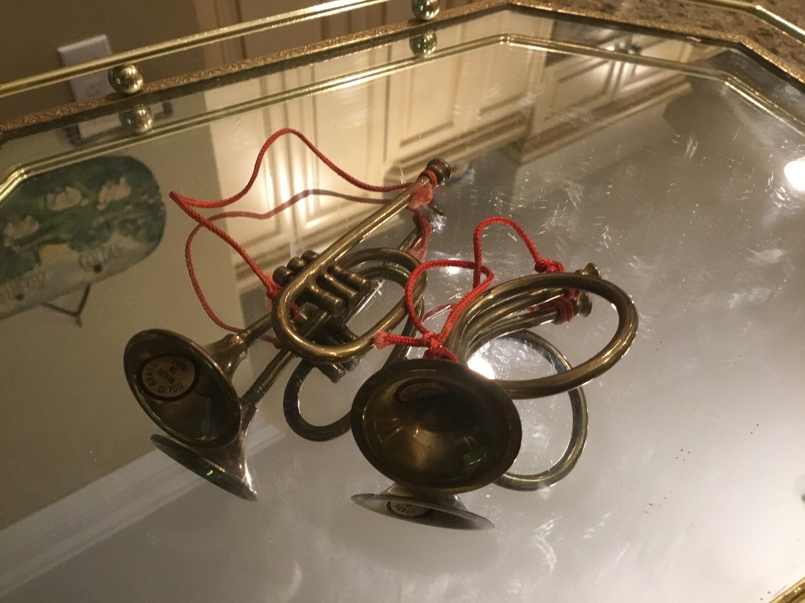 Vintage Solid Brass Christmas Tree Ornaments Trumpet and | Etsy